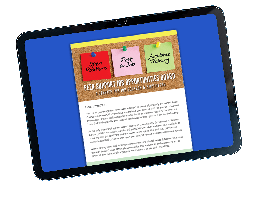 Newly designed peer support job board website