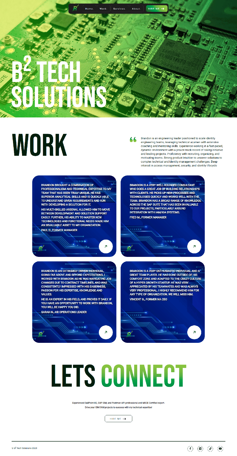 B2 Tech Solutions website home page design