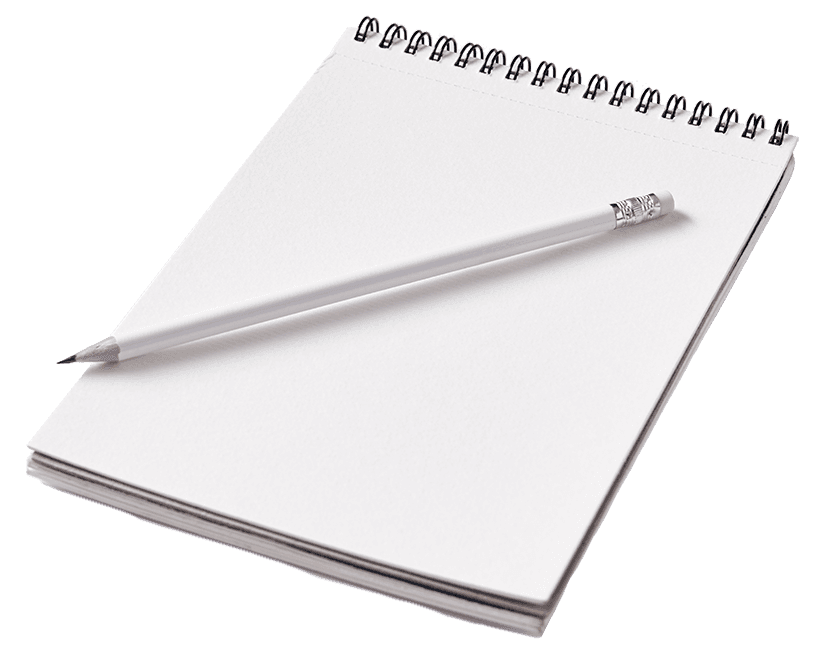 A pencil laying on top of a notebook